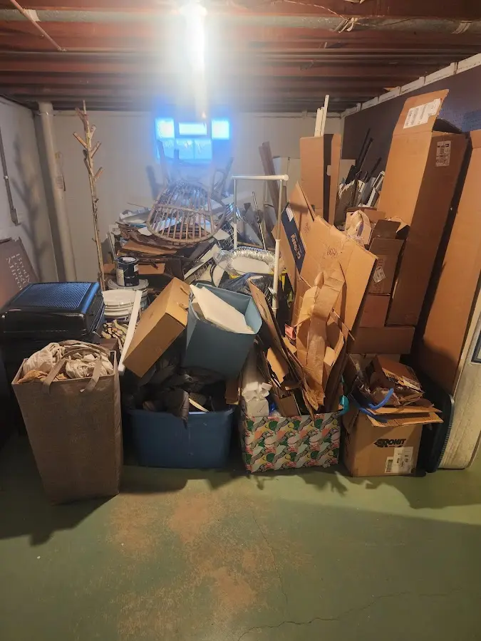 Roll-off dumpster container at job site for 6 Yard Dumpster Rental in Pinellas Park